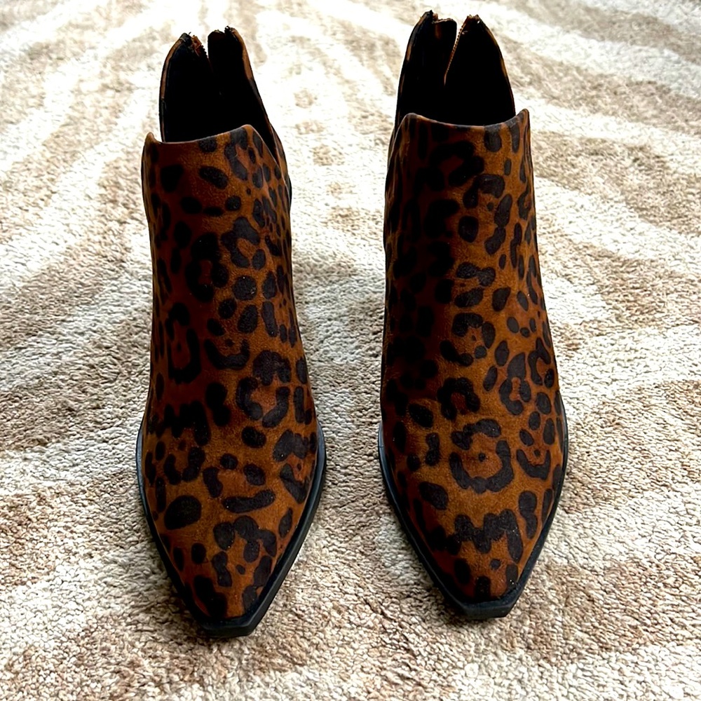 Leopard print booties